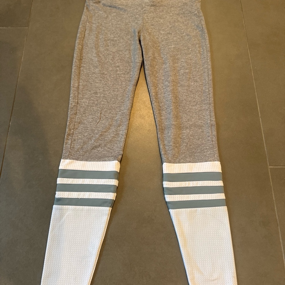 Bombshell Sportswear Gray and White short sock Leggings - like new - Small